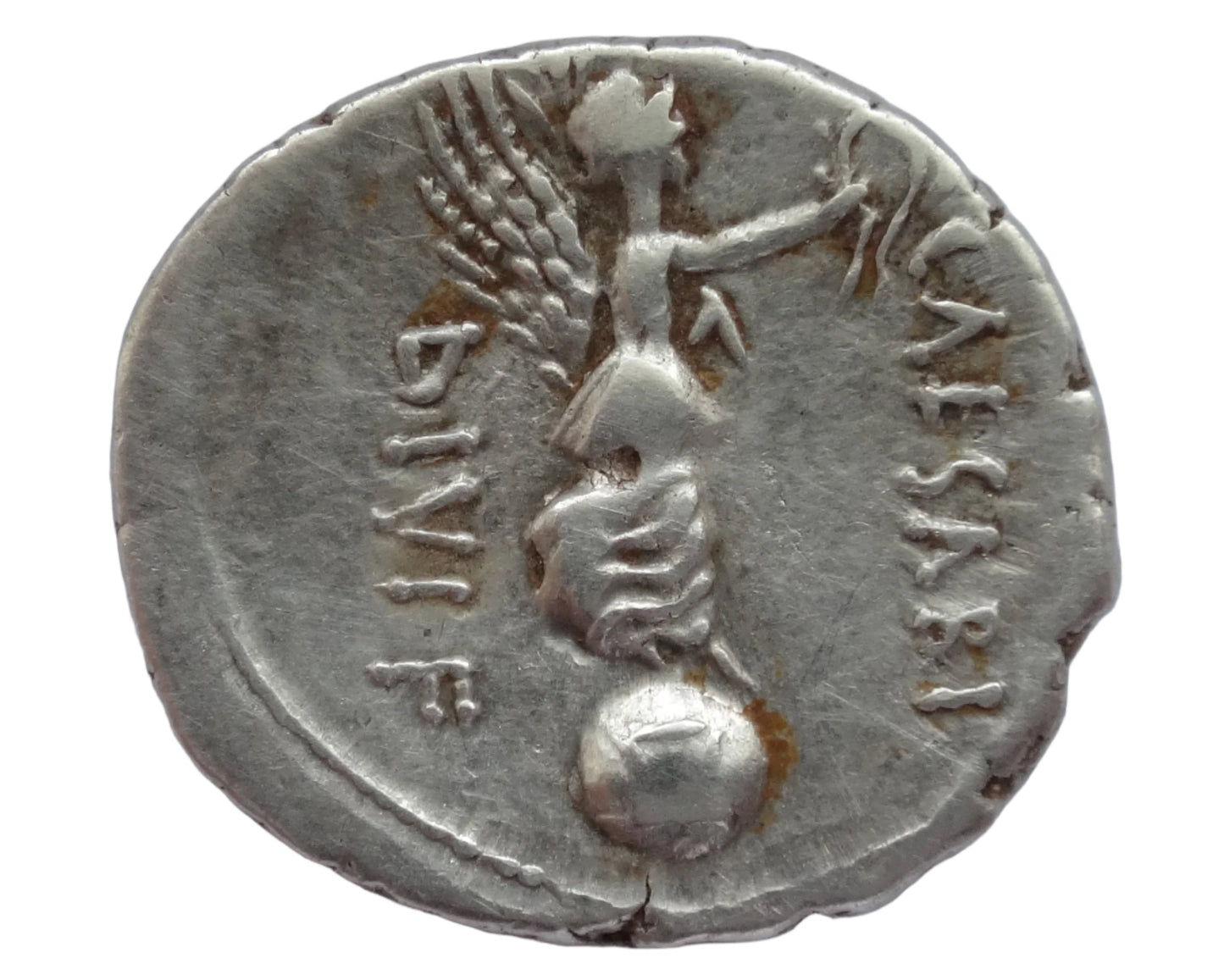 NGC 4/5- 2/5 VF Octavian AR Denarius. Cyrene, autumn 31 BC. L. Pinarius Scarpus, moneyer.