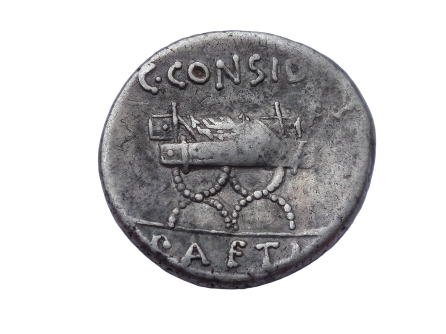 C. Considius Paetus. 46 BC. AR Denarius. Rome mint.