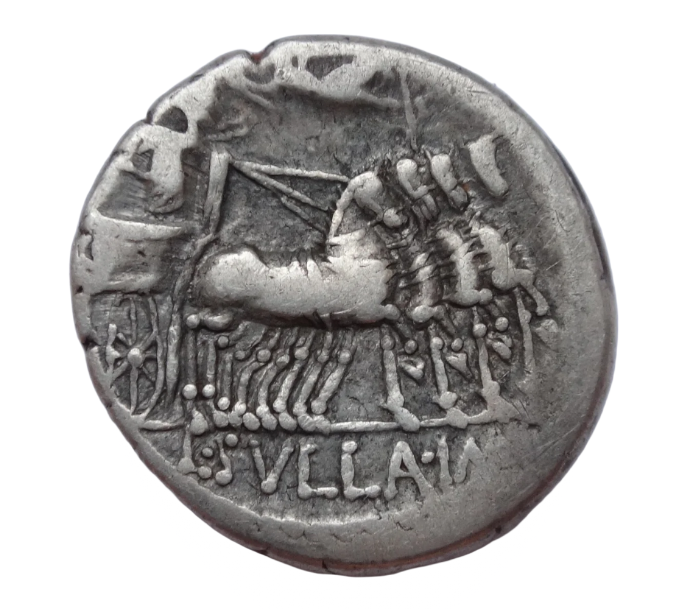 L. Sulla and L. Manlius Torquatus, 82 BC. Denarius.