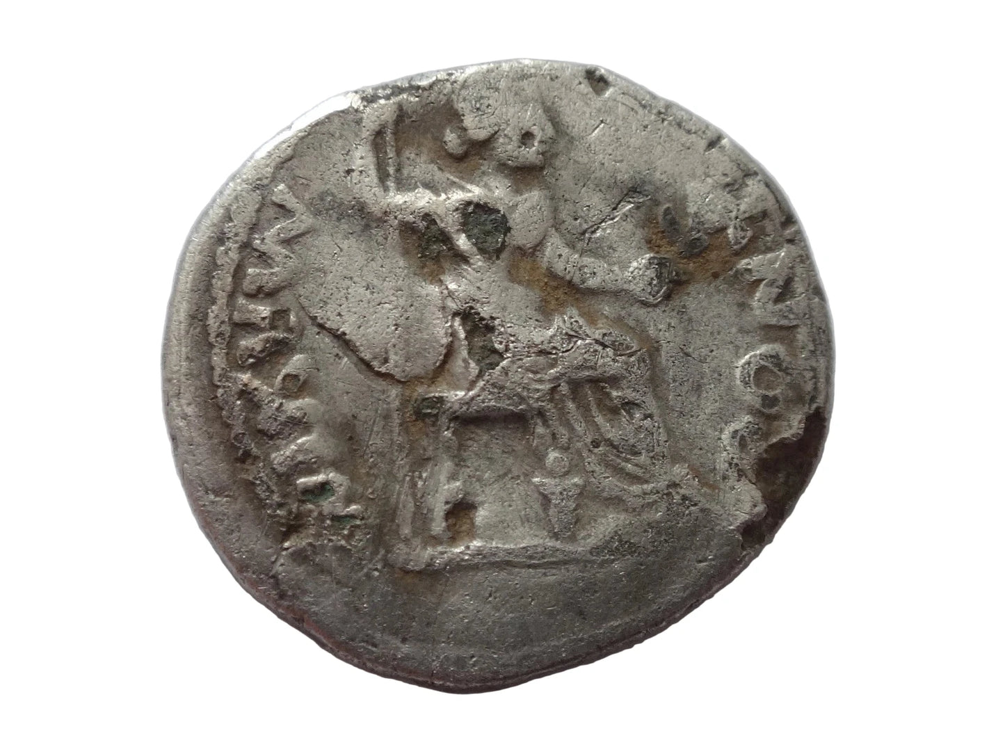 Tiberius 14-37 AD Fourrée Denarius, contemporary barbaric imitation. Rare!