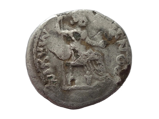 Tiberius 14-37 AD Fourrée Denarius, contemporary barbaric imitation. Rare!