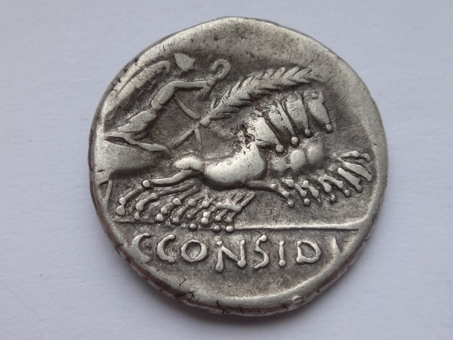 Roman Republic. C. Considius Paetus 46 BC, AR Denarius . Rome mint.