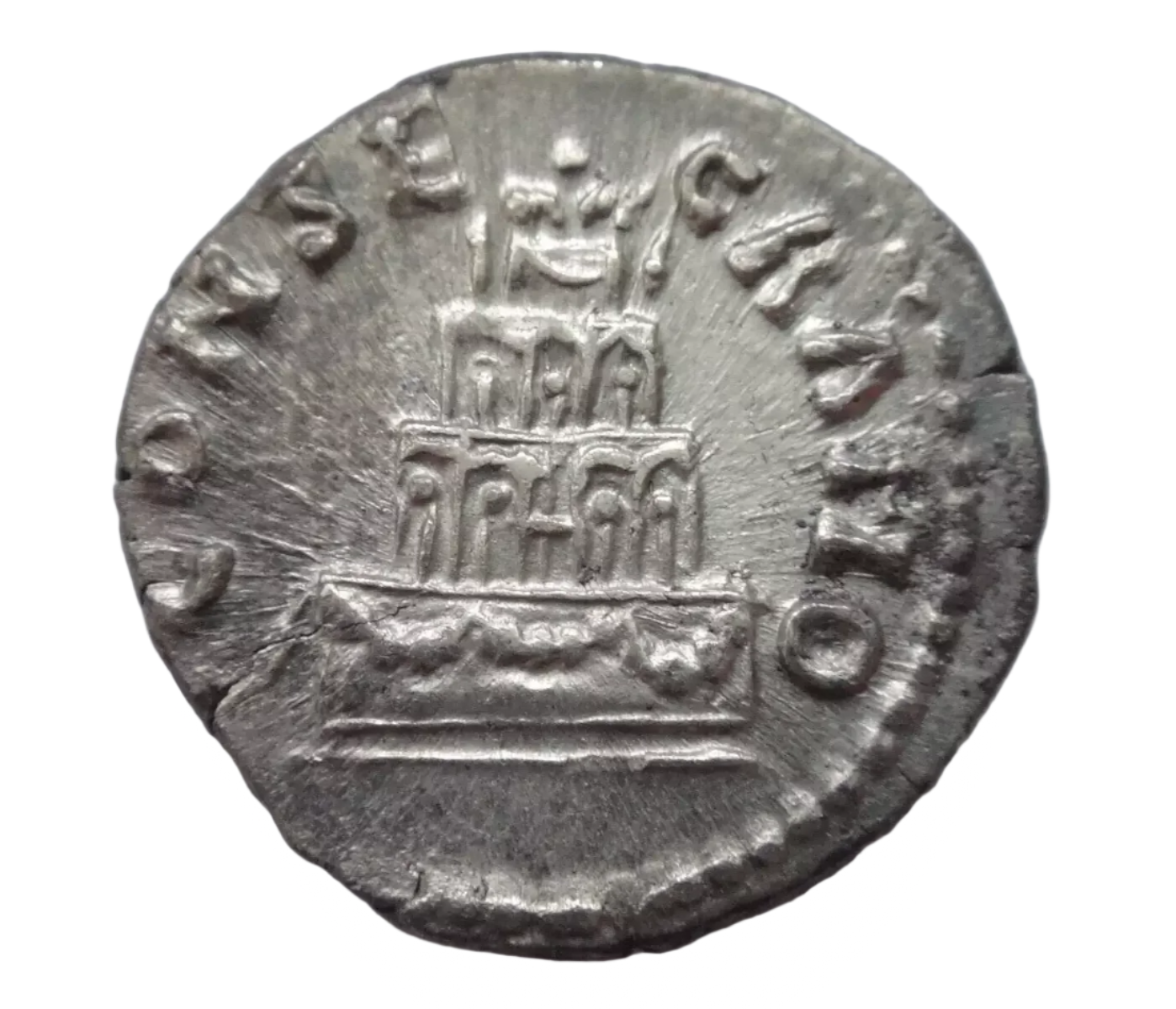 Roman Empire. Divus Antoninus Pius. Died AD 161.Consecration issue. AR. Denarius