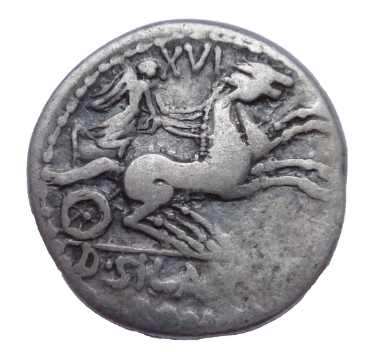 D Junius Silanus, 91 BC. AR Denarius