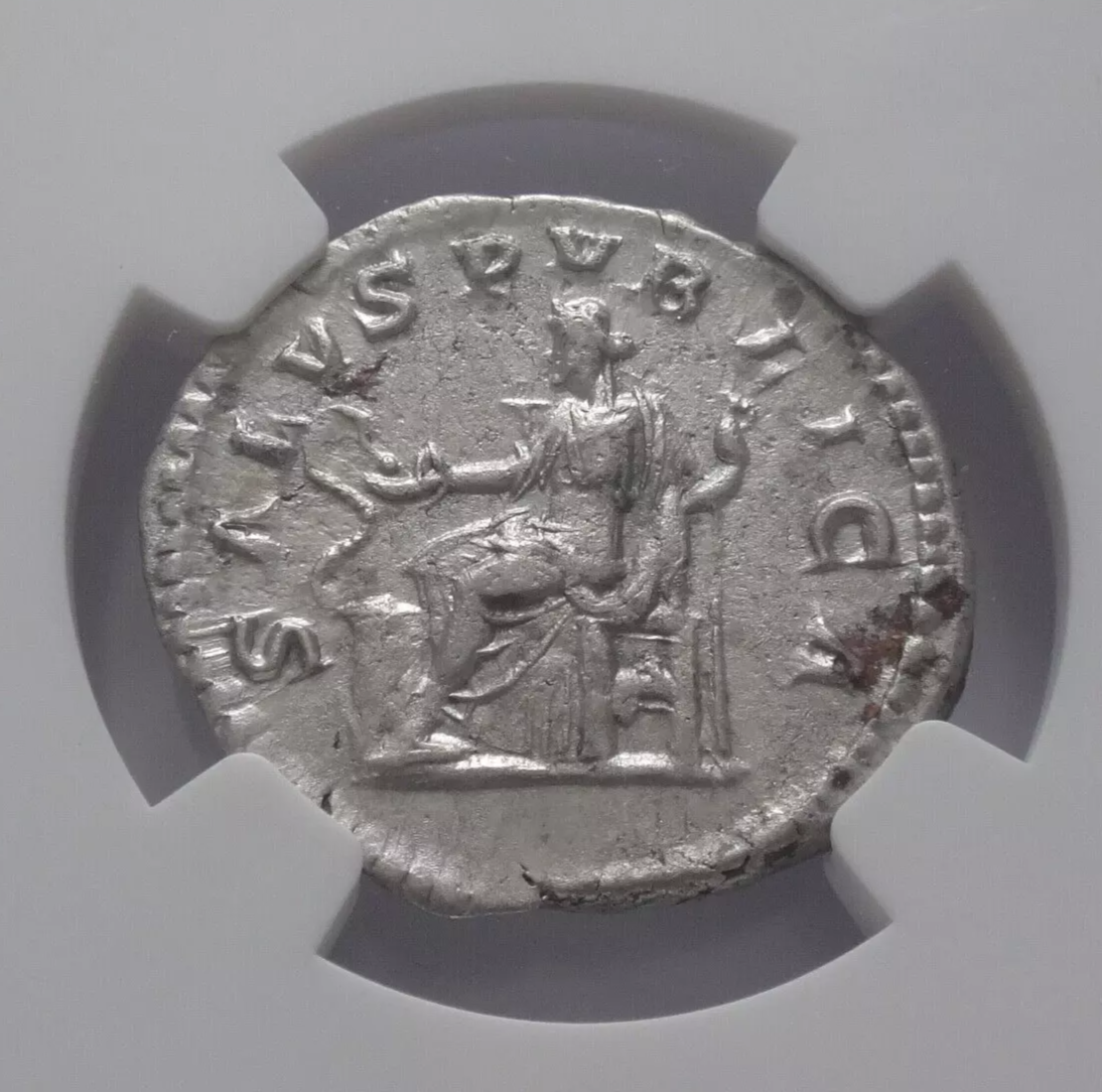 NGC AU 4/5 - 3/5 Macrinus, (217-218).Double-Denarius Antoninianus Rome.Rare!