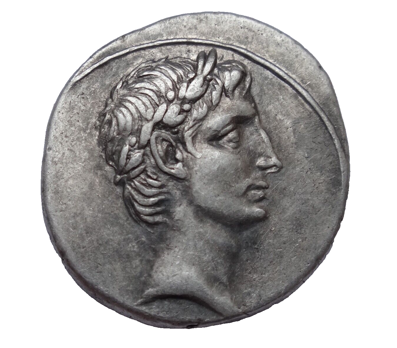 NGC XF 4/5- 3/5 Octavian (Augustus) 30-29 BC, AR Denarius. Octavian on column.