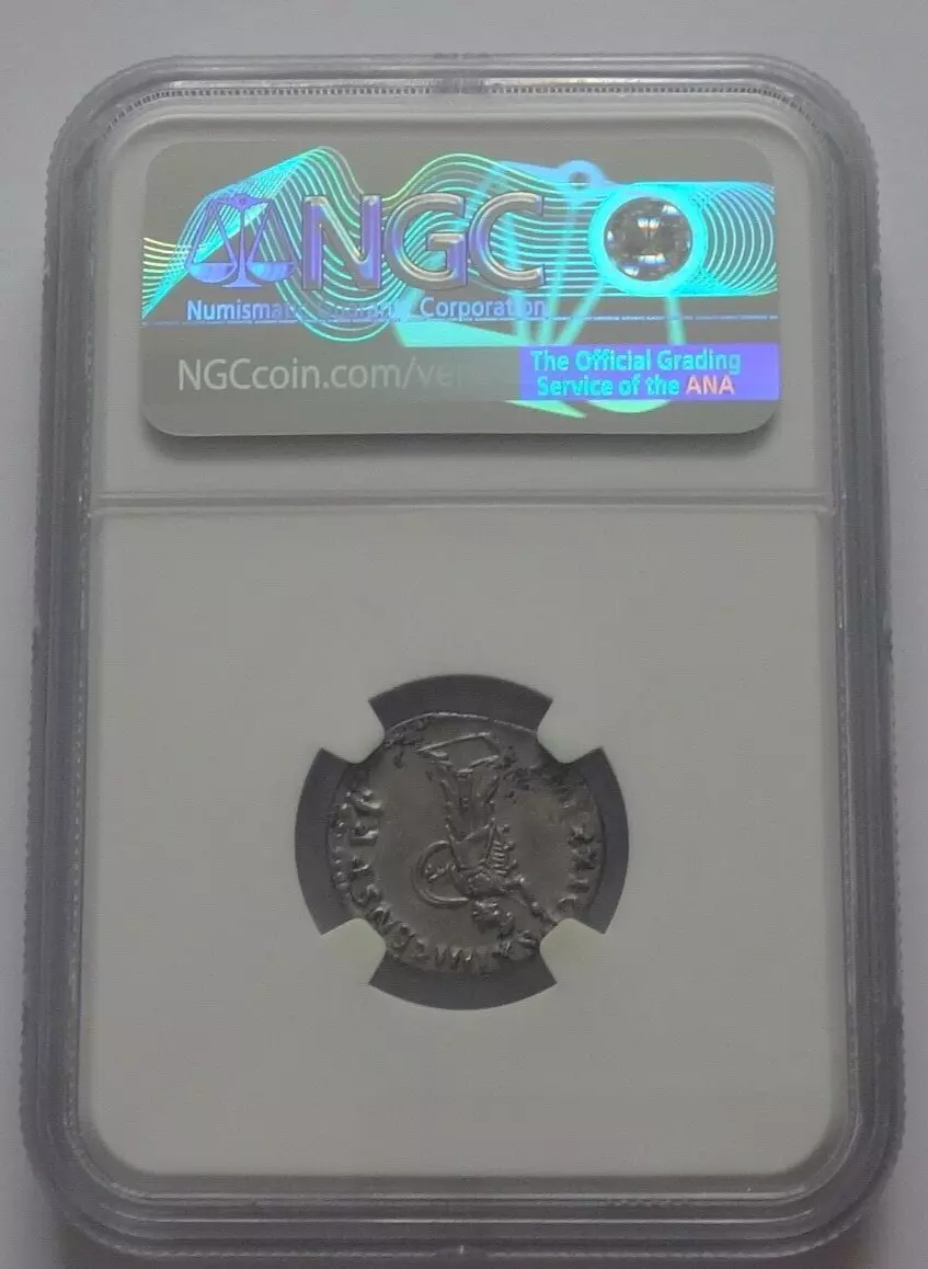 NGC "Ch XF" Strike: 5/5 Surface: 2/5 Domitian, AD 81-96 ROMAN EMPIRE AR Denarius