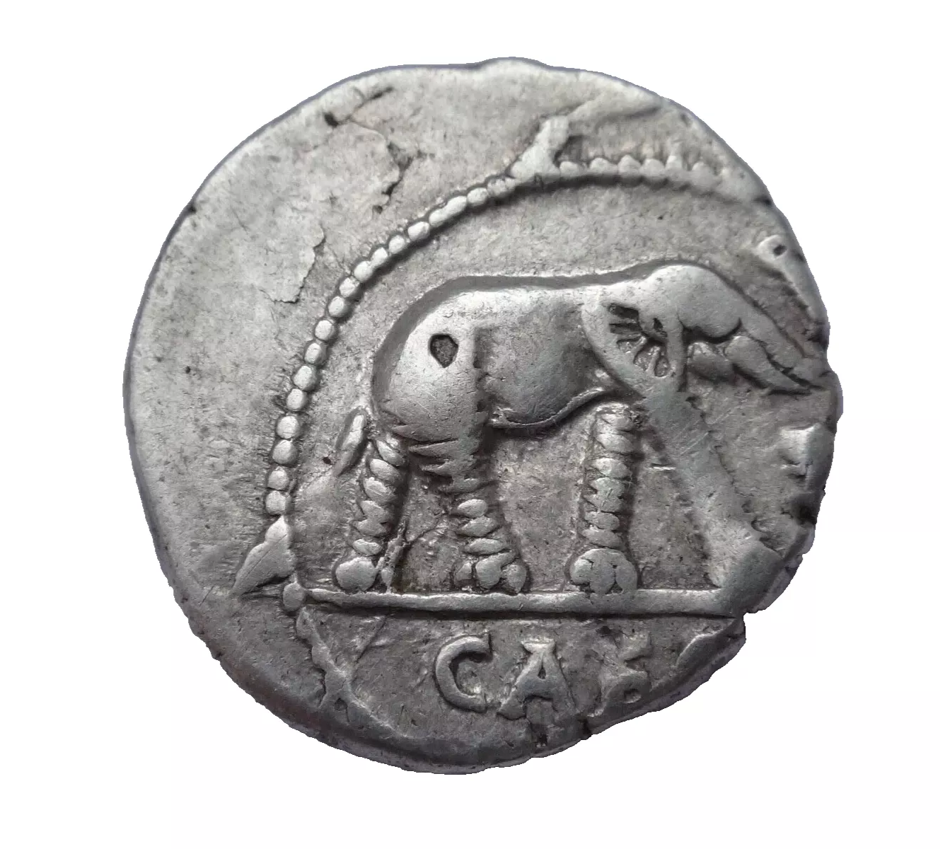 NGC VF 4/5- 3/5 Julius Caesar, (49-44 BC). AR Denarius