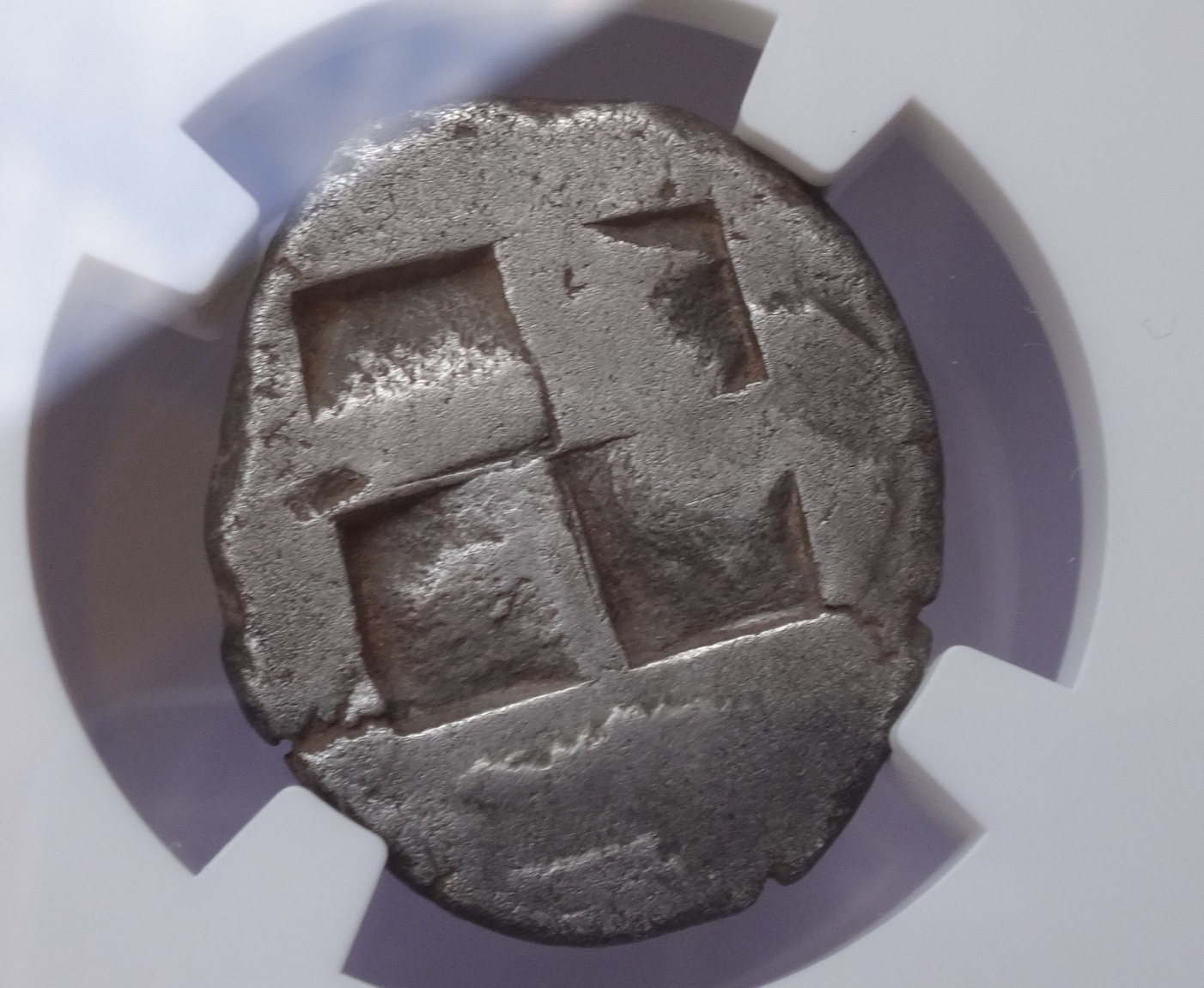 "Fine Style"NGC "Ch XF" 4/5 -3/5 MACEDON, Neapolis. Circa 525-480 BC. AR Stater