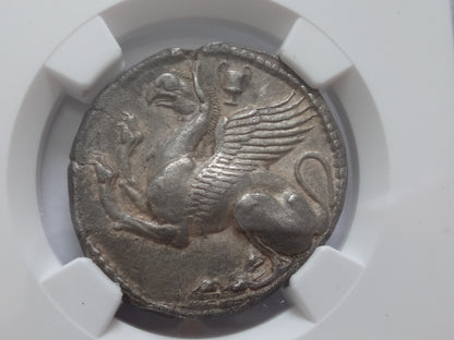 NGC "Ch XF" 4/5- 3/5  Thrace, Abdera. Circa 450-425 BC. AR Tetradrachm. Extremely Rare!