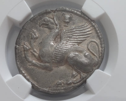 NGC "Ch XF" 4/5- 3/5  Thrace, Abdera. Circa 450-425 BC. AR Tetradrachm. Extremely Rare!