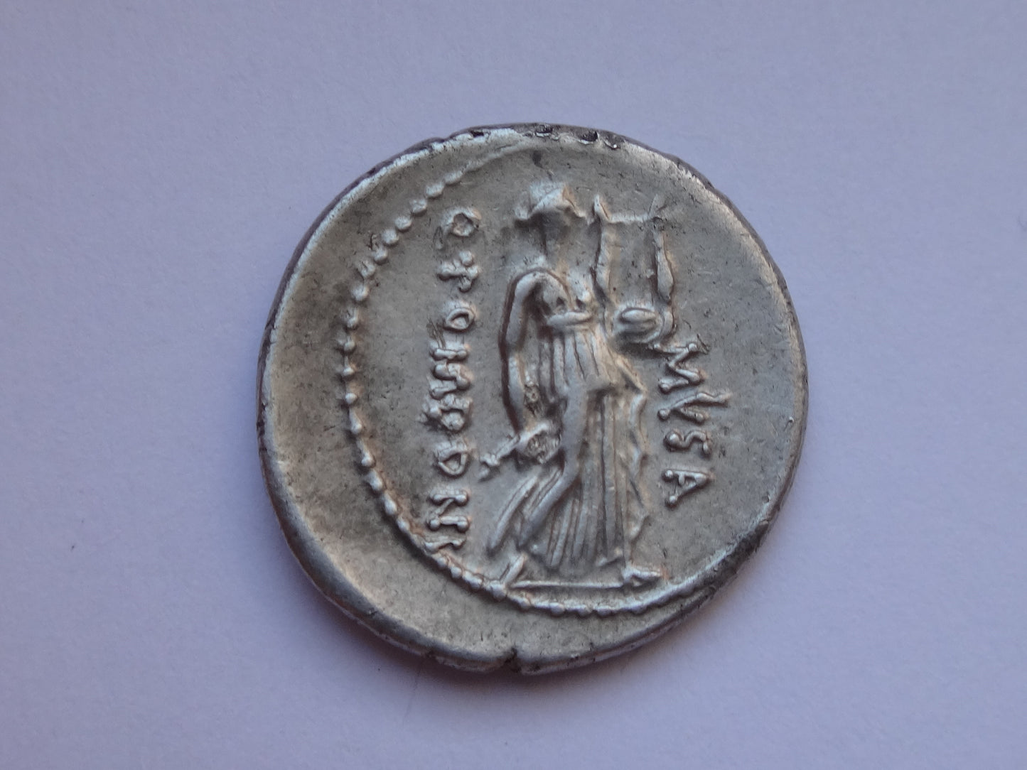 NGC "XF" 5/5- 3/5 Q.Pomp. Musa, c.66/56 BC Roman Republic AR Denarius