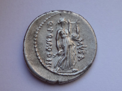 NGC "XF" 5/5- 3/5 Q.Pomp. Musa, c.66/56 BC Roman Republic AR Denarius