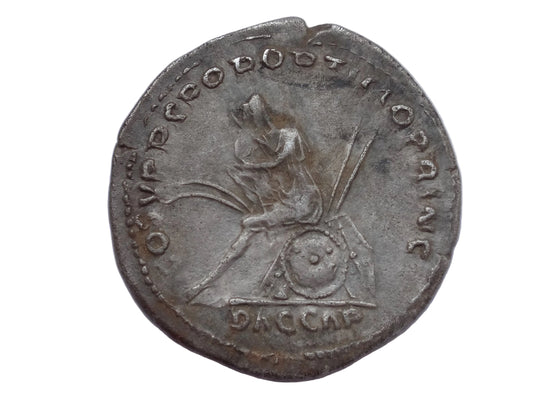 Amazing Trajan AR Denarius. Rome, AD (98-117) "Dacia Capta" Rare