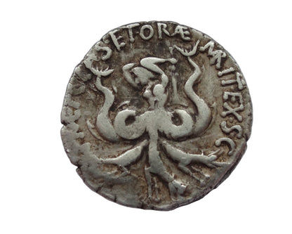 Sextus Pompey AR Denarius, Sicily, 37–36 BC — NGC Ch F