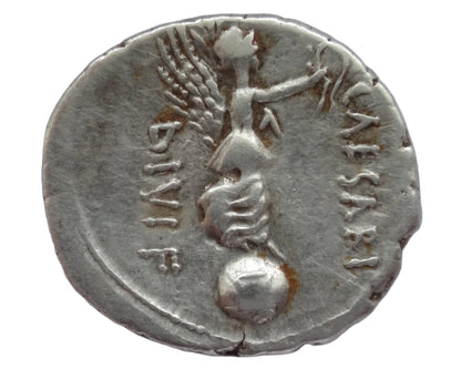 NGC  4/5- 2/5 VF  Octavian AR Denarius. Cyrene, autumn 31 BC. L. Pinarius Scarpus, moneyer.