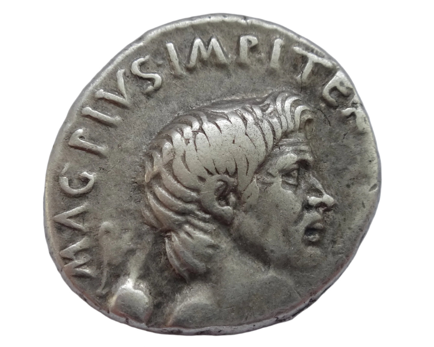 NGC VF 3/5- 4/5 Pompey Magnus, d.48 BC Roman Imperatorial AR Denarius