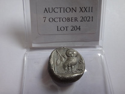 Greek Attica, Athens AR Tetradrachm. Circa 500-480 BC. Rare archaic type!