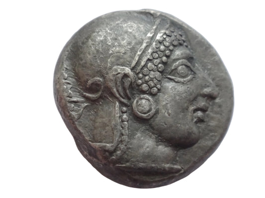 Greek Attica, Athens AR Tetradrachm. Circa 500-480 BC. Rare archaic type!