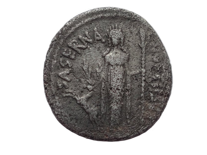L. Hostilius Saserna. 48 BC. AR Denarius, Rome.