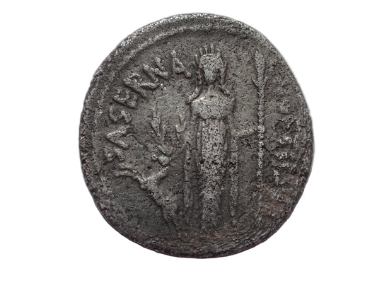 L. Hostilius Saserna. 48 BC. AR Denarius, Rome.