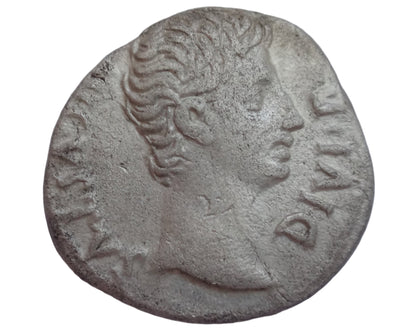 Augustus. 27 BC-AD 14. AR Denarius. Lugdunum mint.
