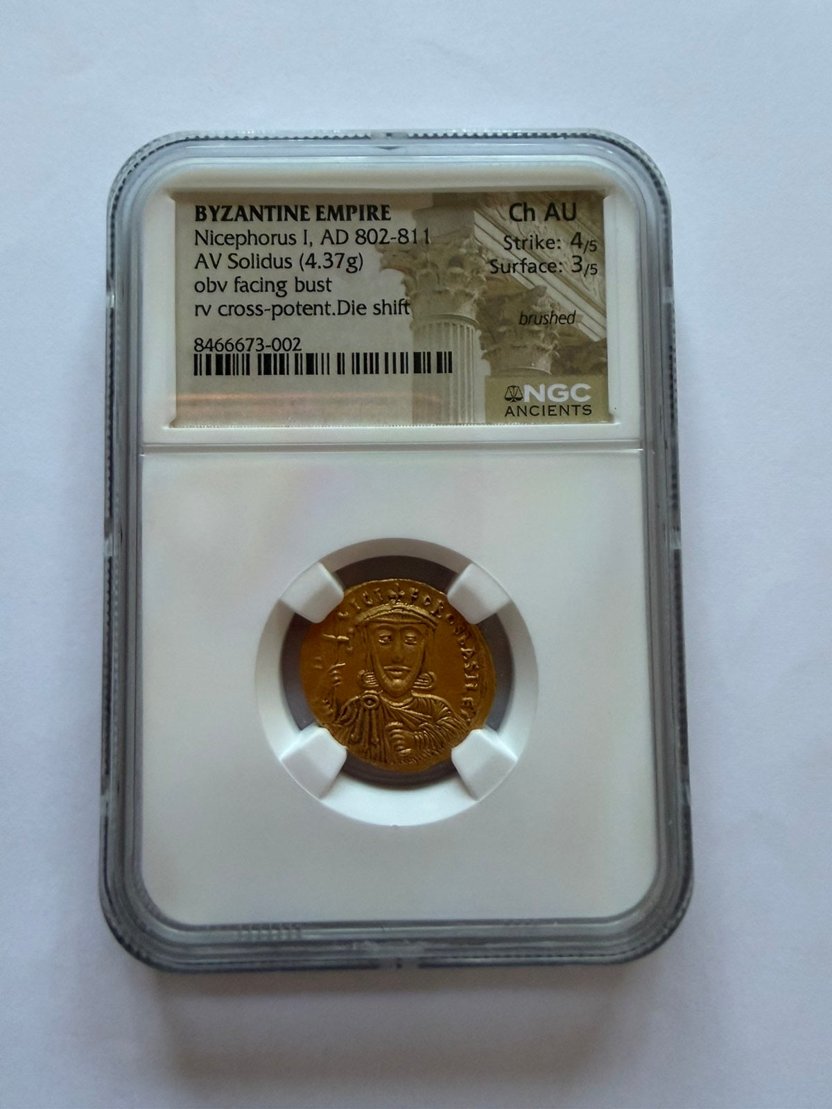 NGC"Ch AU" 4/5- 3/5 Nicephorus I, AD 802-811 Byzantine Empire Gold AV Solidus