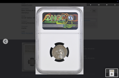 NGC Ch XF Strike: 4/5 Surface: 2/5 Mark Antony and Octavian with M.Barbatius Pollio  41 BC