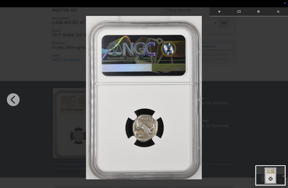 Athens AR Drachm (Owl), c. 454–404 BC — NGC Ch F
