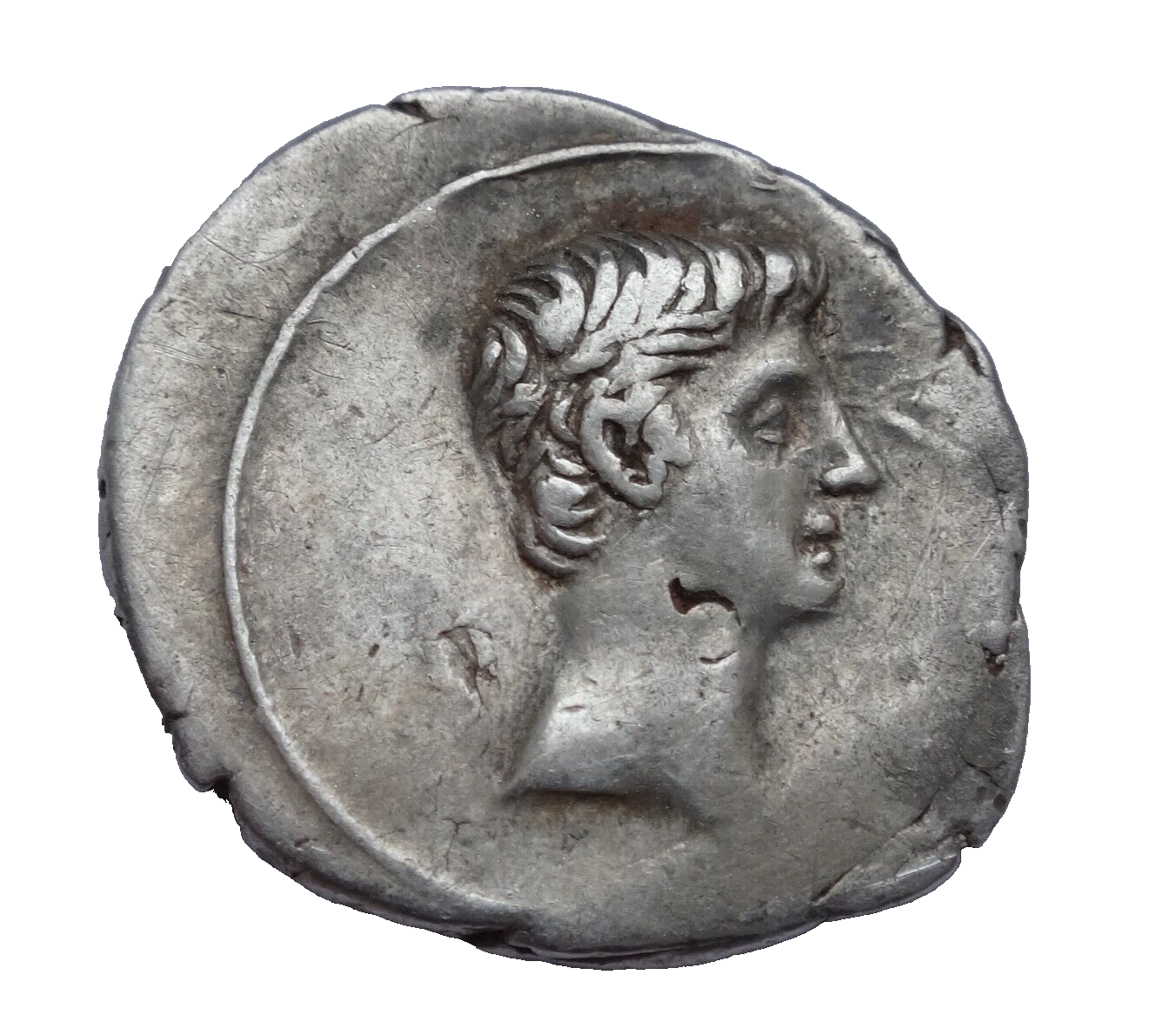 NGC VF 5/5- 3/5 Octavian 35/4 BC (Augustus) Roman Imperatorial AR Denarius