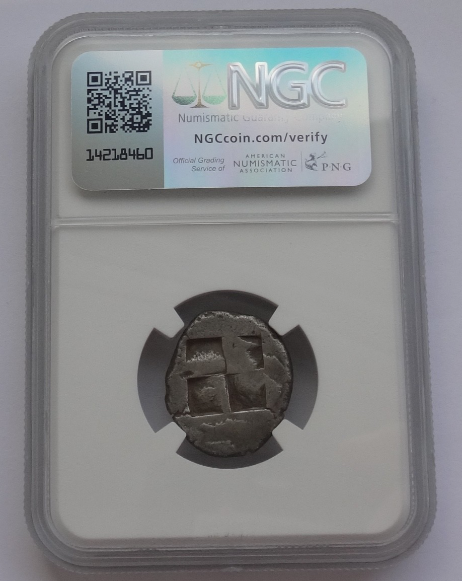 "Fine Style"NGC "Ch XF" 4/5 -3/5 MACEDON, Neapolis. Circa 525-480 BC. AR Stater