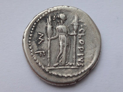 Roman Republic. P. Clodius M.f. Turrinus. 42 BC. AR Denarius . Rome mint.