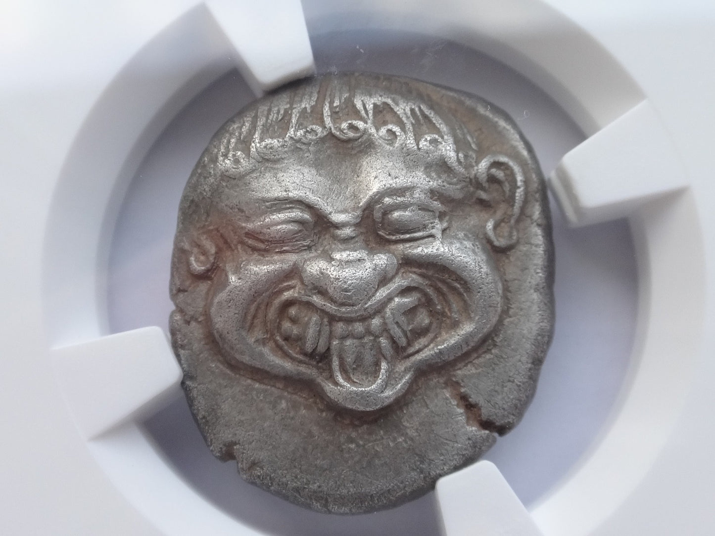 "Fine Style"NGC "Ch XF" 4/5 -3/5 MACEDON, Neapolis. Circa 525-480 BC. AR Stater