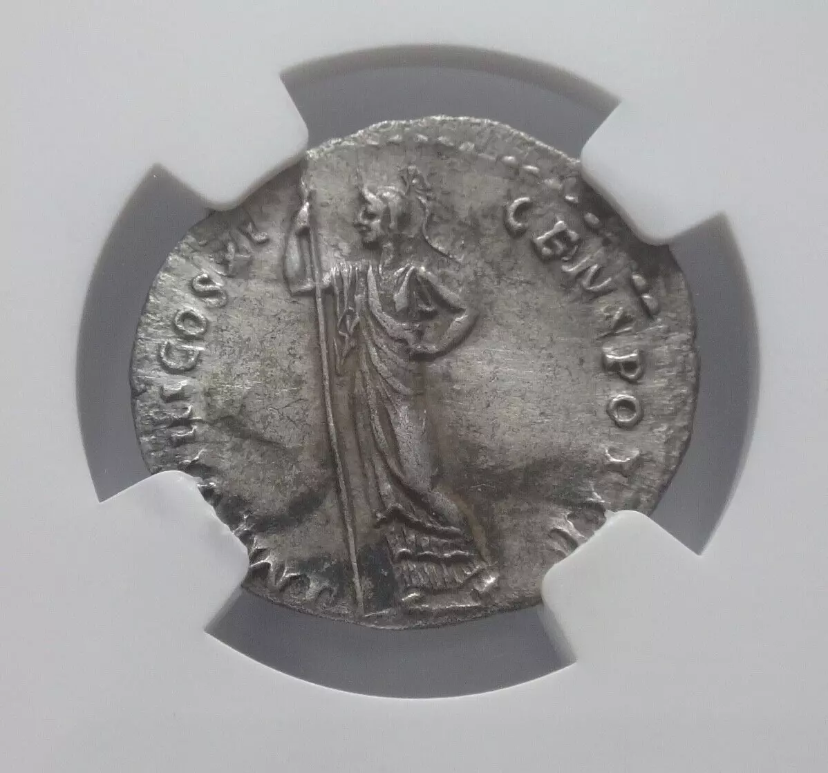 NGC Ch XF 5/5 - 2/5 Domitian, AD 81-96 AR Denarius