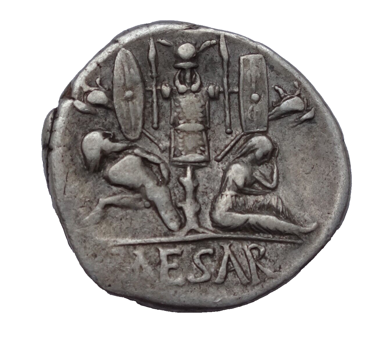 NGC VF 5/5- 4/5 Julius Caesar, d.44 BC Roman Imperatorial AR Denarius