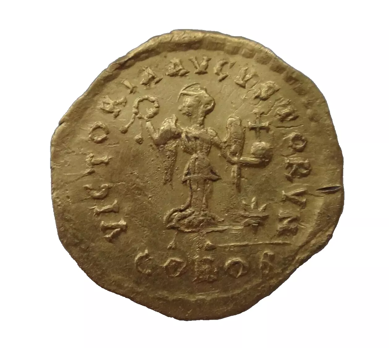 Amazing Anastasius I (491-518), Gold Tremissis, Constantinople, AD 492-518 AV