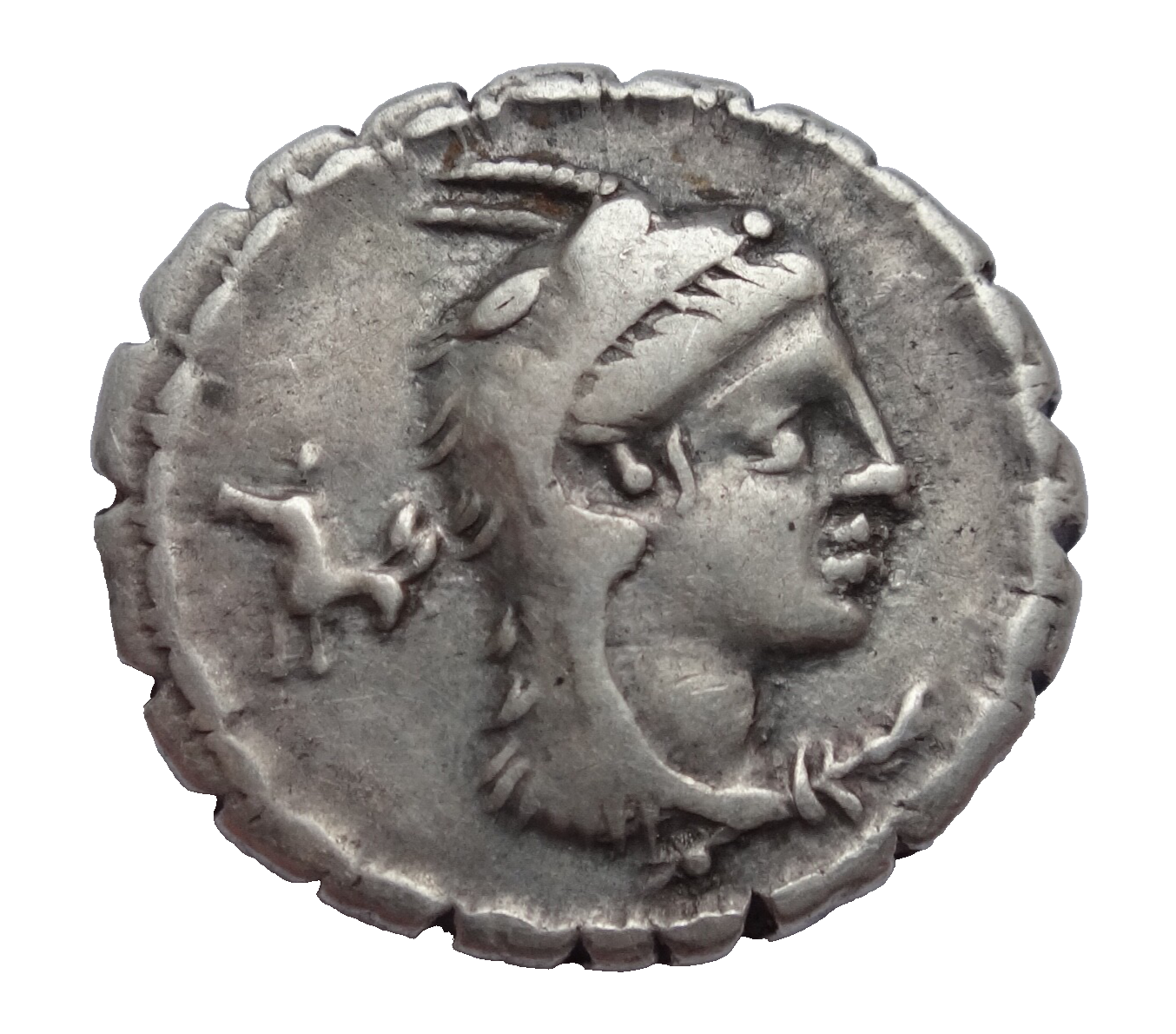 Roman Republic. L. Papius. 79 BC. AR Serrate Denarius. Rome mint.