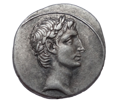 NGC XF 4/5- 3/5 Octavian (Augustus) 30-29 BC, AR Denarius. Octavian on column.