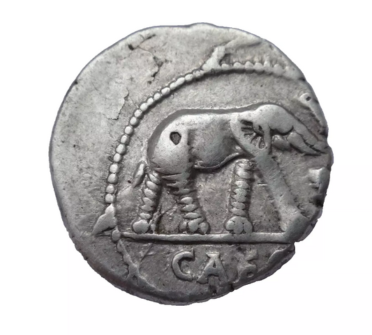 NGC VF 4/5- 3/5 Julius Caesar, (49-44 BC). AR Denarius