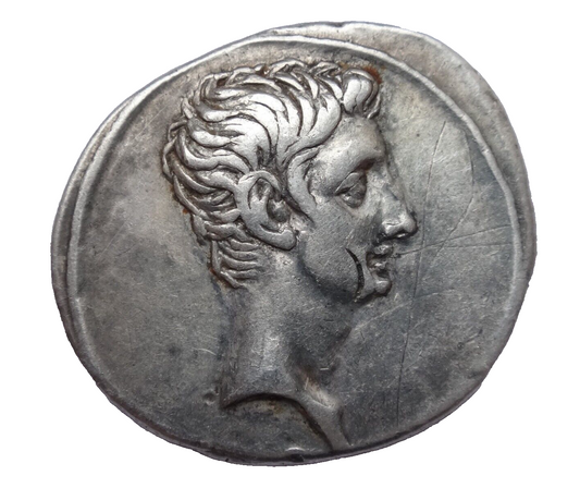 NGC VF 5/5- 2/5 Octavian (Augustus) 30-29 BC, AR Denarius.