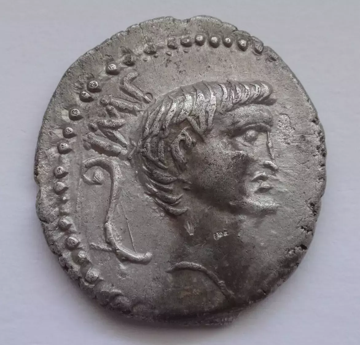 Roman Imperatorial. Amazing Denarius of Mark Antony, 44-30 BC