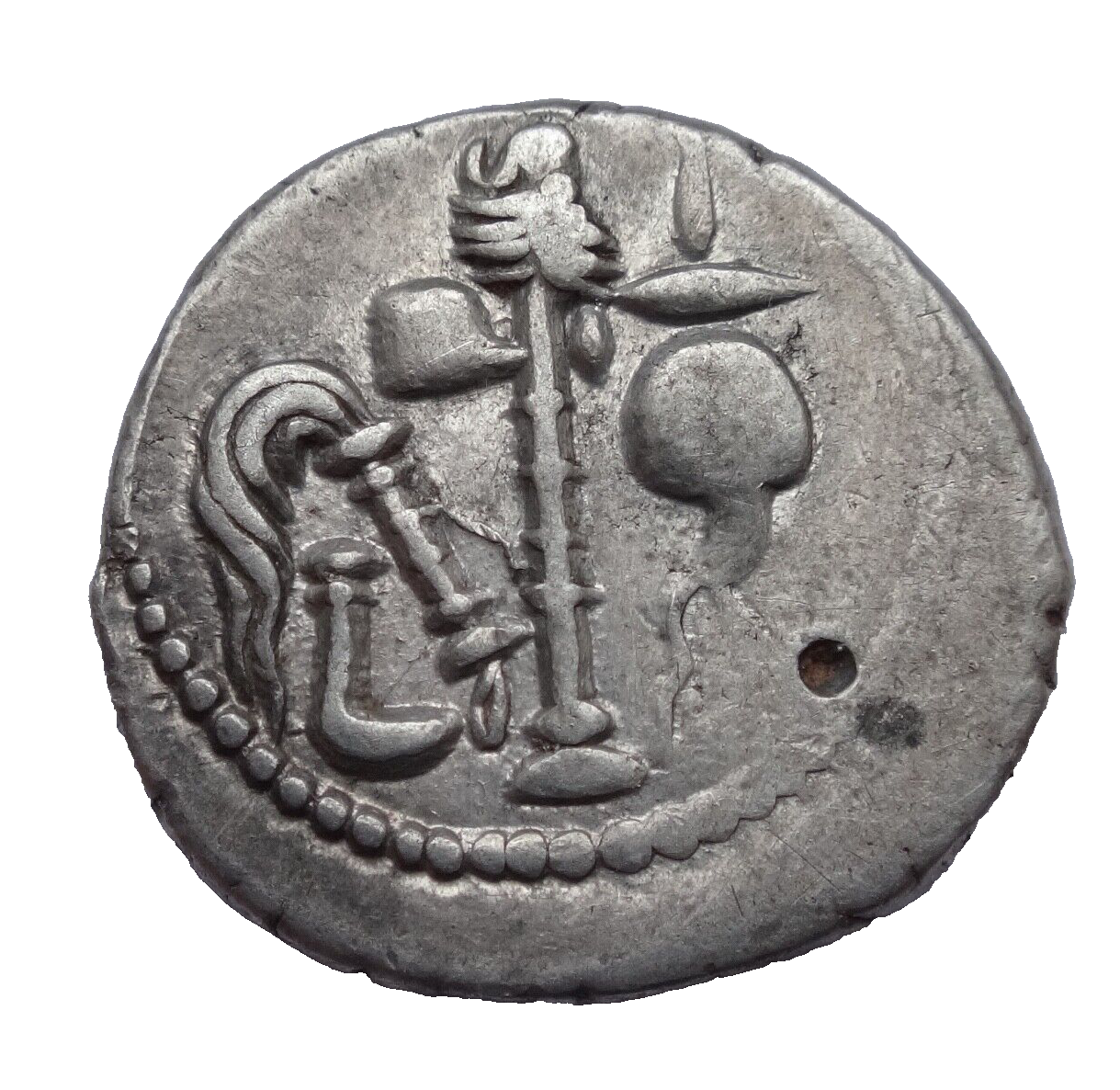 NGC VF 3/5- 2/5 Julius Caesar, d.44 BC ROMAN IMPERATORIAL AR Denarius