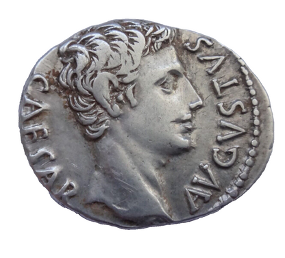 NGC "VF" 5/5-3/5 Roman Empire. Extremely Rare Augustus (27 BC-14 AD). AR Denarius. Rome
