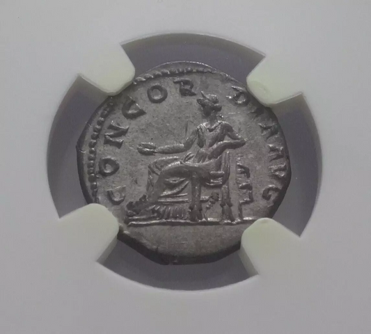 NGC AU 5/5 - 3/5 Sabina, AD 128 (?)-136/7 AR Denarius rv Concordia std.