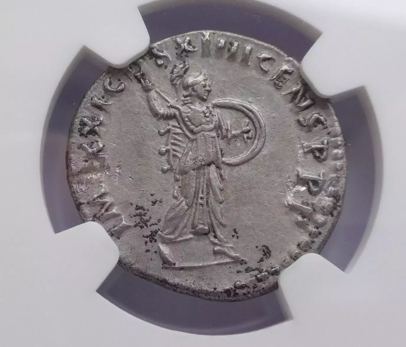 NGC "Ch XF" Strike: 5/5 Surface: 2/5 Domitian, AD 81-96 ROMAN EMPIRE AR Denarius