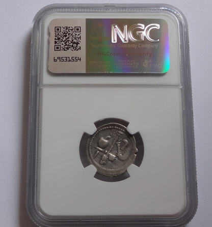 NGC VF 4/5- 3/5 Julius Caesar, d.44 BC Roman Imperatorial AR Denarius