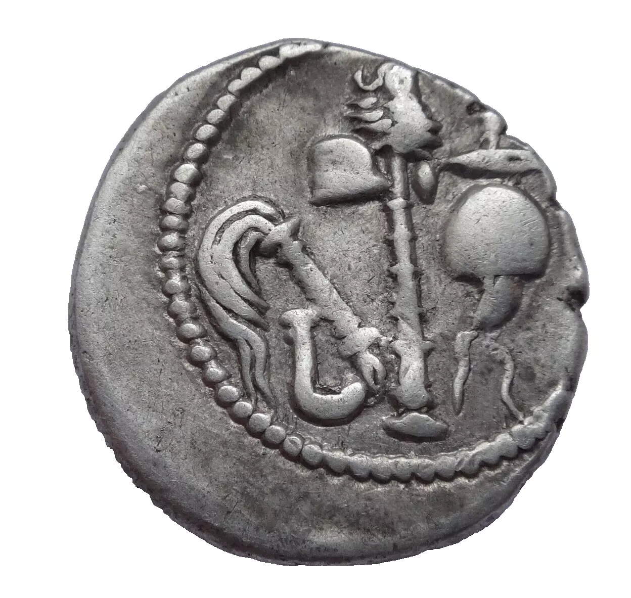 NGC VF 4/5- 3/5 Julius Caesar, (49-44 BC). AR Denarius