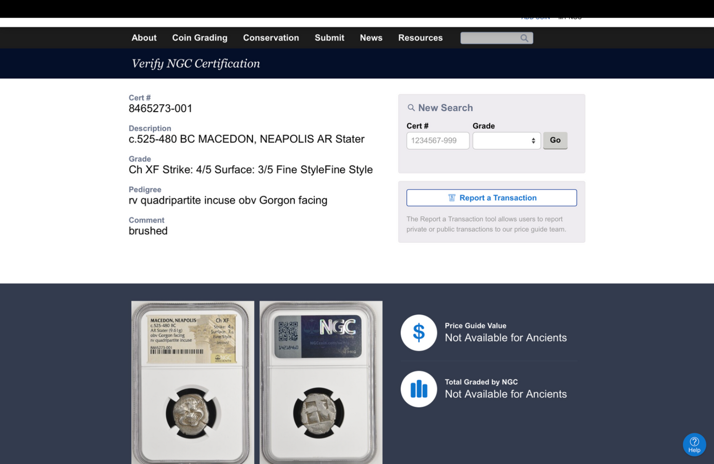 "Fine Style"NGC "Ch XF" 4/5 -3/5 MACEDON, Neapolis. Circa 525-480 BC. AR Stater