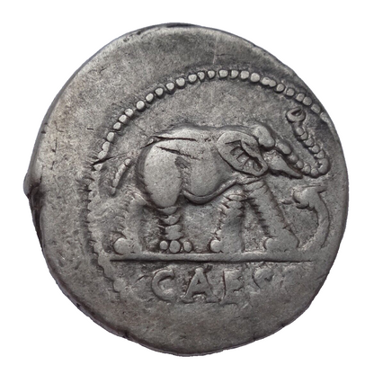 NGC VF 4/5- 3/5 Julius Caesar, d.44 BC Roman Imperatorial AR Denarius