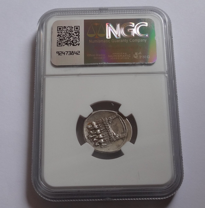 NGC VF 5/5- 2/5 Octavian (Augustus) 30-29 BC, AR Denarius.